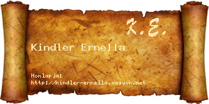 Kindler Ernella névjegykártya